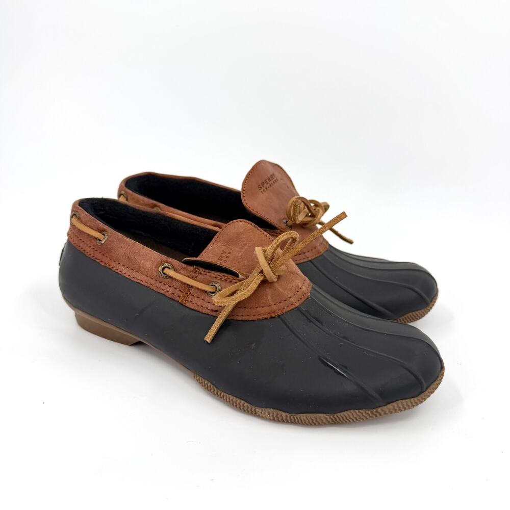 Sperry Saltwater Black Womens Duck Boots